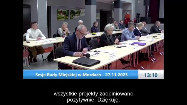 Sesja Rady Miejskiej w Mordach – 27.11.2023 / NAPISY (1)