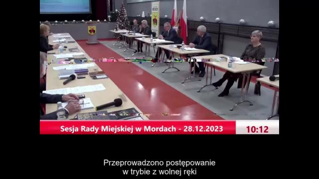 Sesja Rady Miejskiej w Mordach – 28.12.2023 / NAPISY (1)